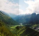 Looking into town and towards Mt Blanc base