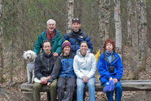 Family hike in Eagle River Valley, April 09