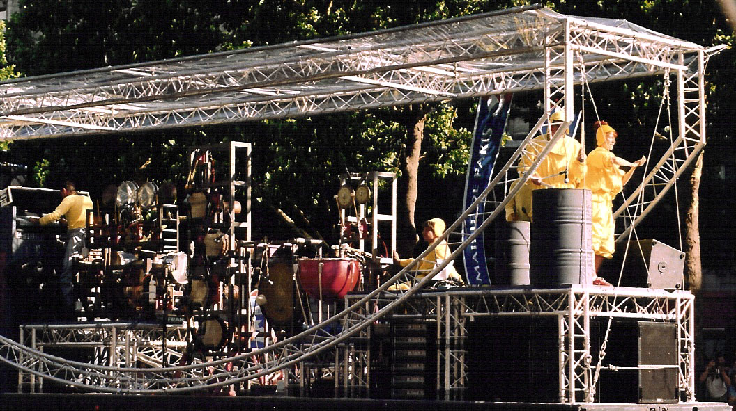 Flatbed full of drums