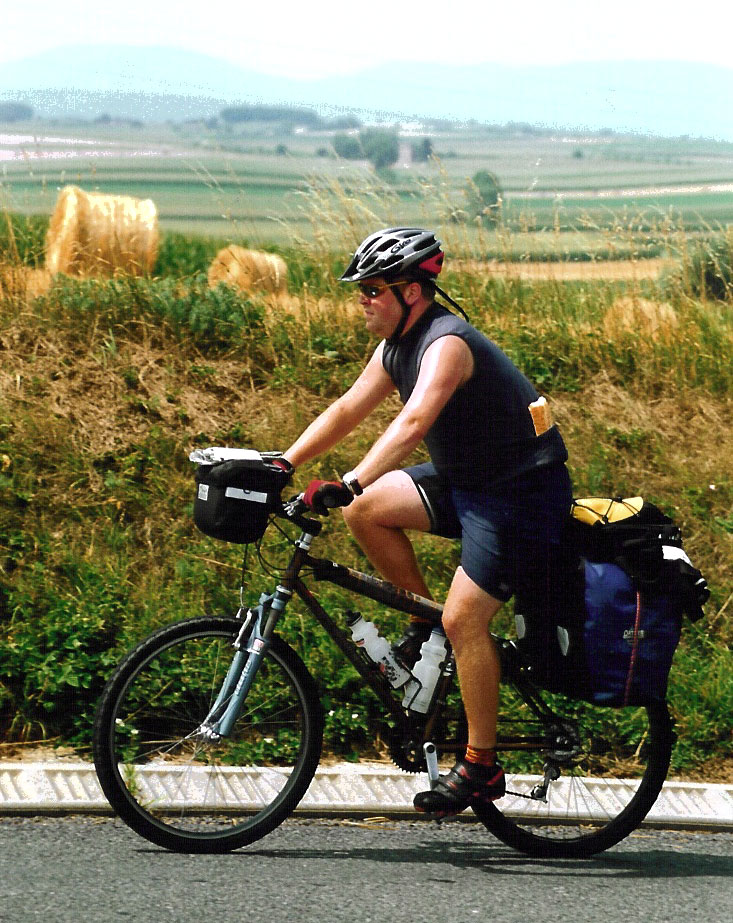 Scott grinding up the hills