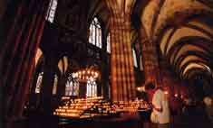 the candles in the Strasbourg cathedral