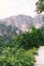 Looking back up - you can just see the dark hole of the catherdral entrance and the hole through the mountain above that