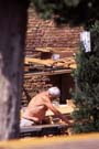 Setting up chairs, leveling tables - this old guy was going strong