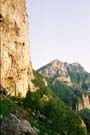 Sheer faces of rock basking in the sun