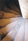 Circle stairs leading to light, Krak de Chevalier, near Aleppo, Syria