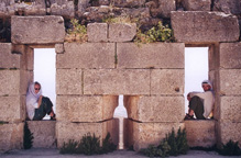 Peter and Beck posing, again, Krak de Chevalier, near Aleppo, Syria