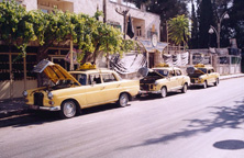 Taxis taking a breather, Hamah, Syria
