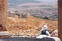 Jenn looking out over the landscape, Jerash, Jordan