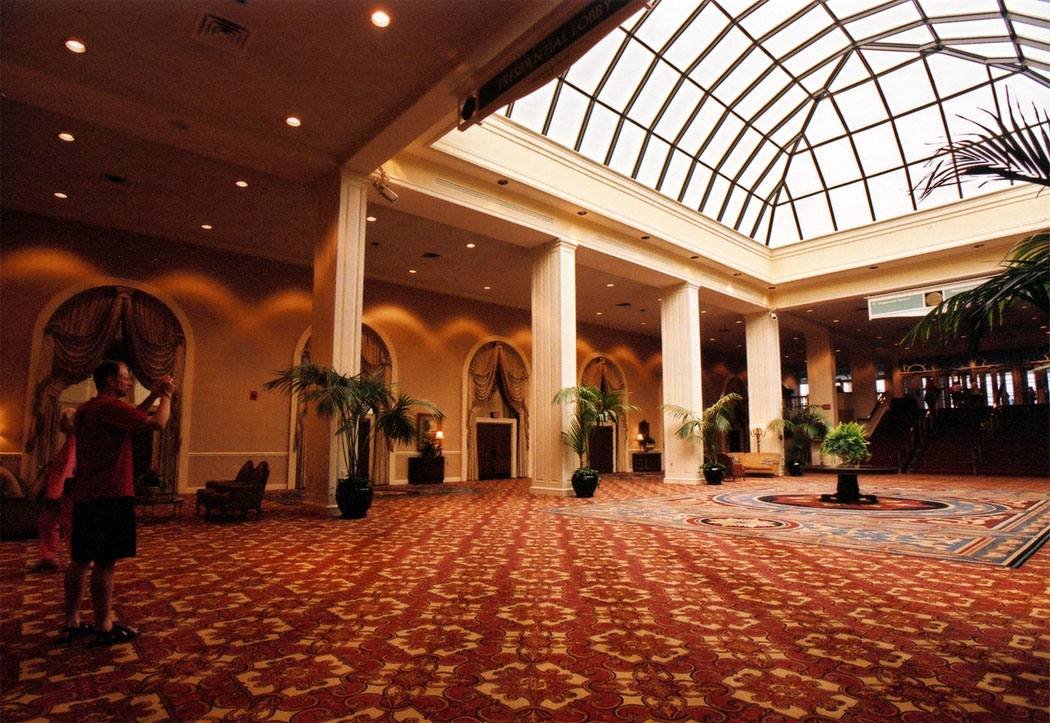 Stann inspecting one of the Gaylord Hotel lobbies