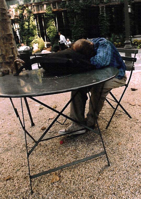 asleep at the... table?