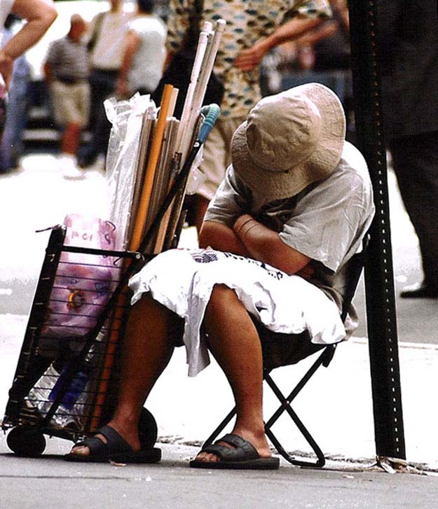 this guy looks tired and uncomfortable