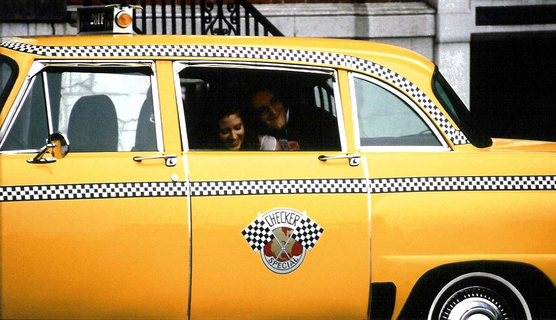 True NY wedding, leave in a taxi!