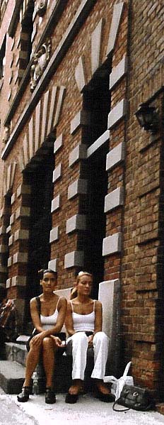 Beautiful girls in white waiting for a man