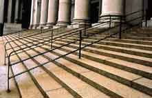 Stairs worn clean at the NY City Supreme Court