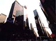 Times Square dark in the dusk