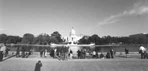 And the other direction, the US Capitol building and associated tourists