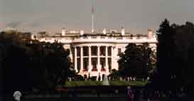 A ray of sunlight bathing the White House