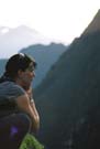 Tammy absorbed in the view of Machu Picchu