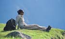 Veena enjoying the Machu Picchu view