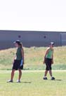 Leanne and Leslie step onto the field